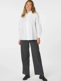 NEO NOIR Tilly C Poplin Shirt White