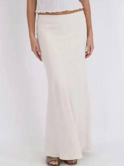 NEO NOIR Viso Linen Skirt Natural
