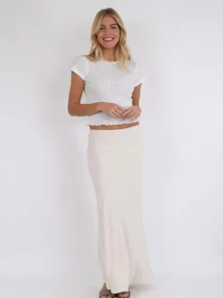 NEO NOIR Viso Linen Skirt Natural