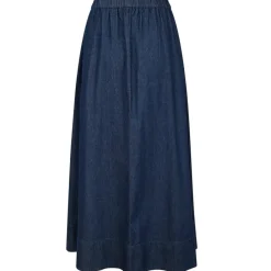 NEO NOIR Yara Denim Long Skirt Denim Dark Blue