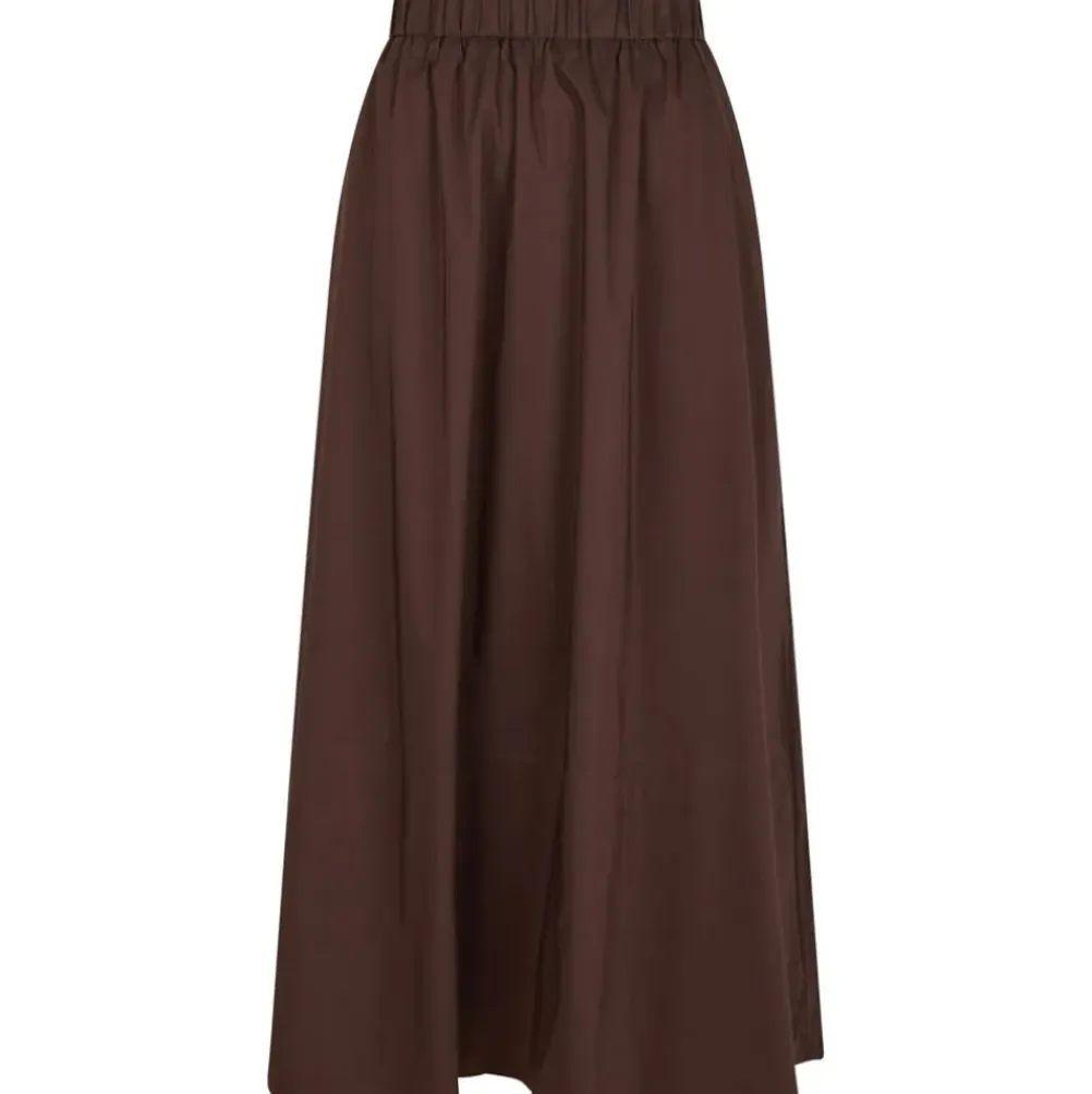 NEO NOIR Yara Poplin Skir Dark Brown