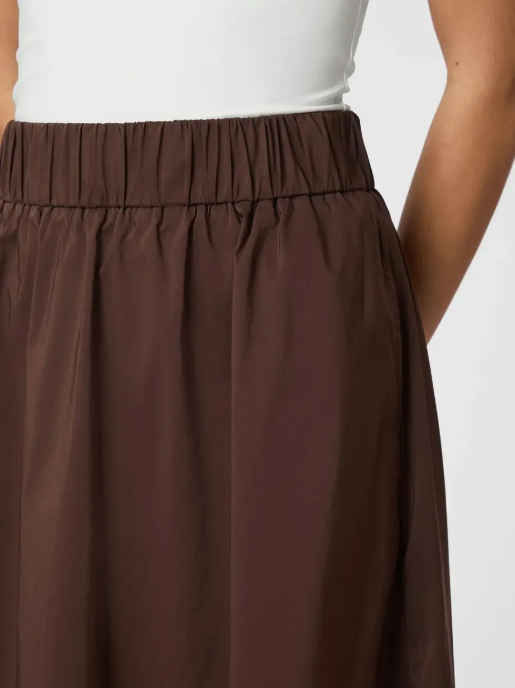 NEO NOIR Yara Poplin Skir Dark Brown