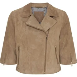 NOTYZ Furst Crooed Suede Jacket Dark Stone