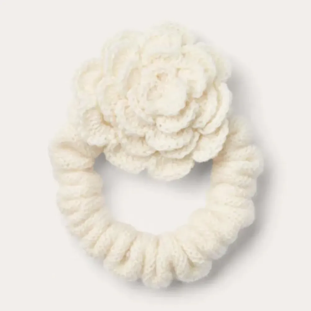 O'TAY Small Scrunchie Flower Off White