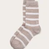 O'TAY Striped Socks Taupe/Off White Onesize