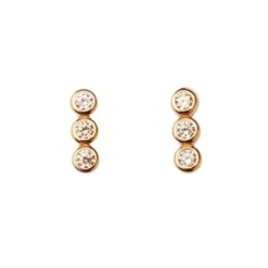 PICO COPENHAGEN Paige Crystal Studs Champagne