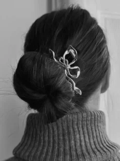 PICO COPENHAGEN Petit Metallic Bow (guld/sølv)