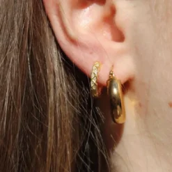 PICO COPENHAGEN Sleek Petit Hoops (guld/sølv)
