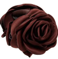 PICO COPENHAGEN Small Satin Rose Claw Chocolate