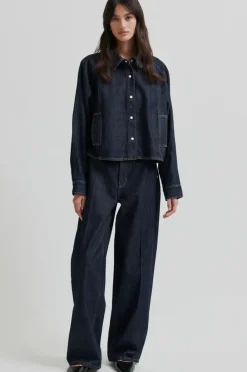 SECOND FEMALE Columbus New Denim Trousers Dark Blue Denim