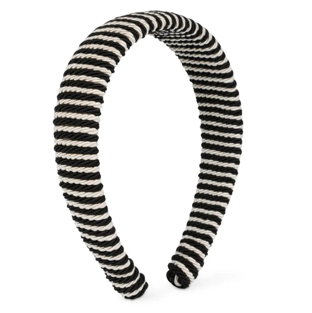 SUI AVA Striped Headband Black