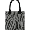 SUI AVA Zebra Glitter Bag Black/Silver