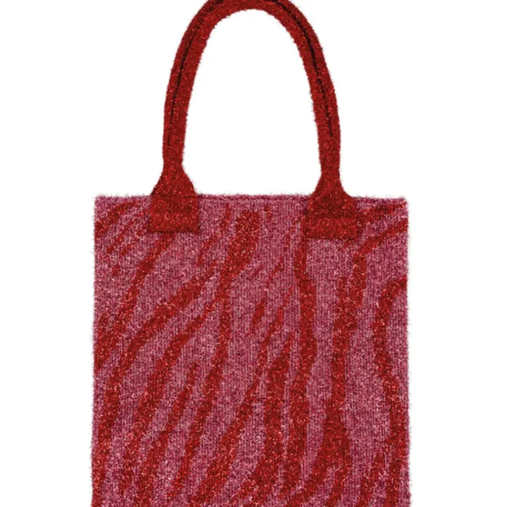 SUI AVA Zebra Glitter Bag Pink/Red